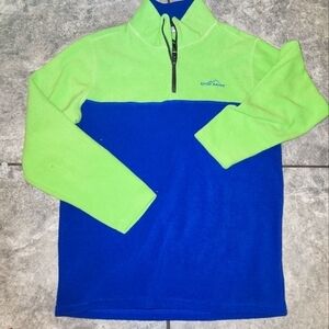 EDDIE Bauer Hoodie Size Large Blue and Green Fleece Hoodie